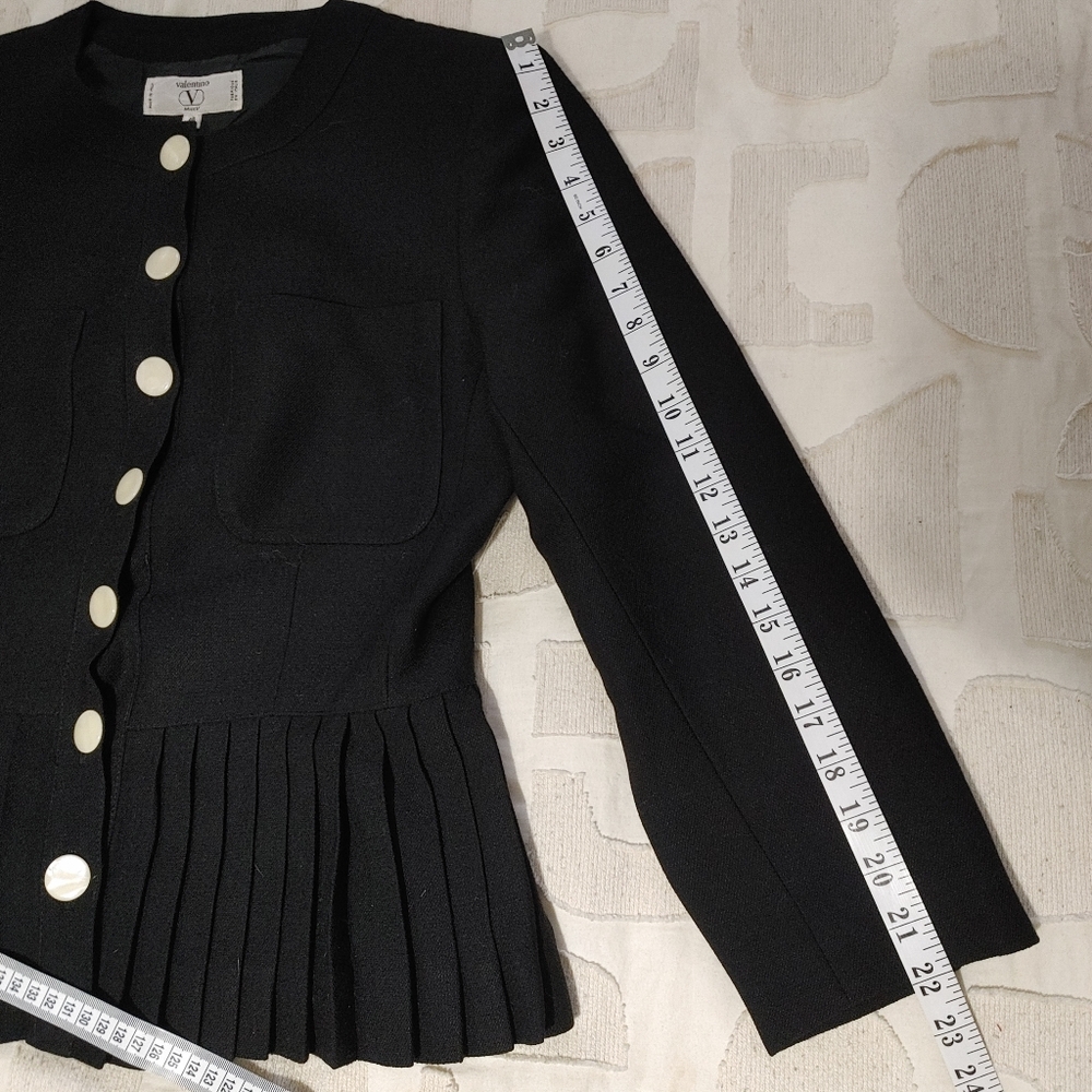 Vintage Miss V Valentino Pleated Hem Jacket Size 12 - Picture 14 of 15